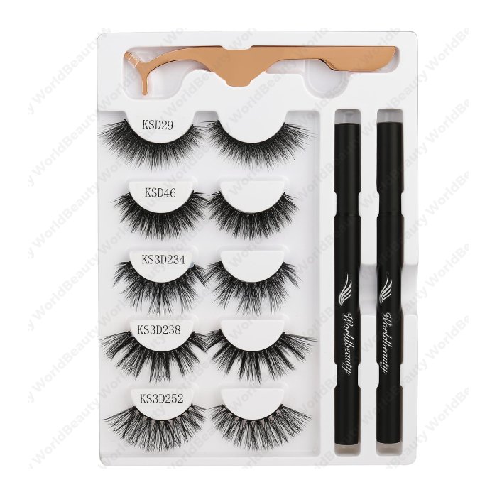 Wimpernkleber Eyeliner Stift und gm Wimpern-Set 7