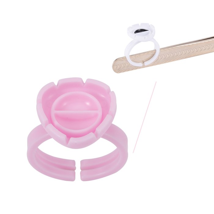 Wimpernkleber Ring Cup Pfirsich Herzform Ring -2