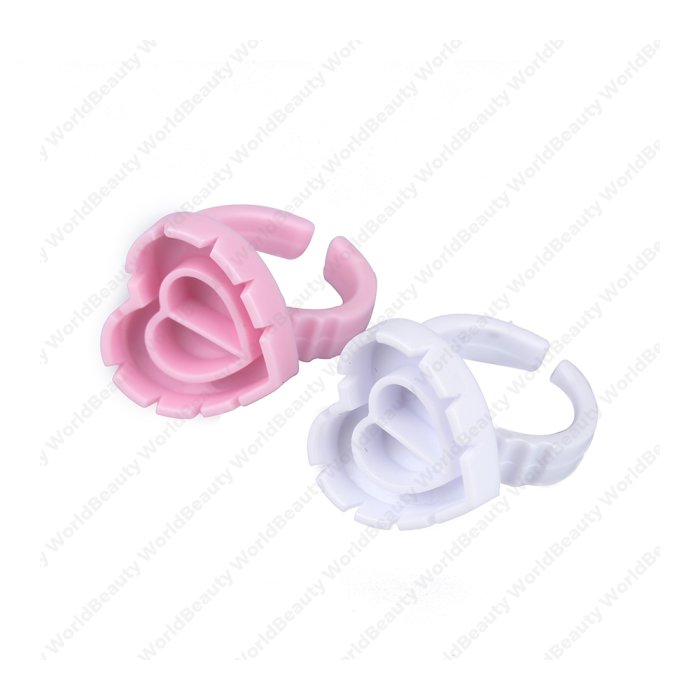 Wimpernkleber Ring Cup Pfirsich Herzform Ring
